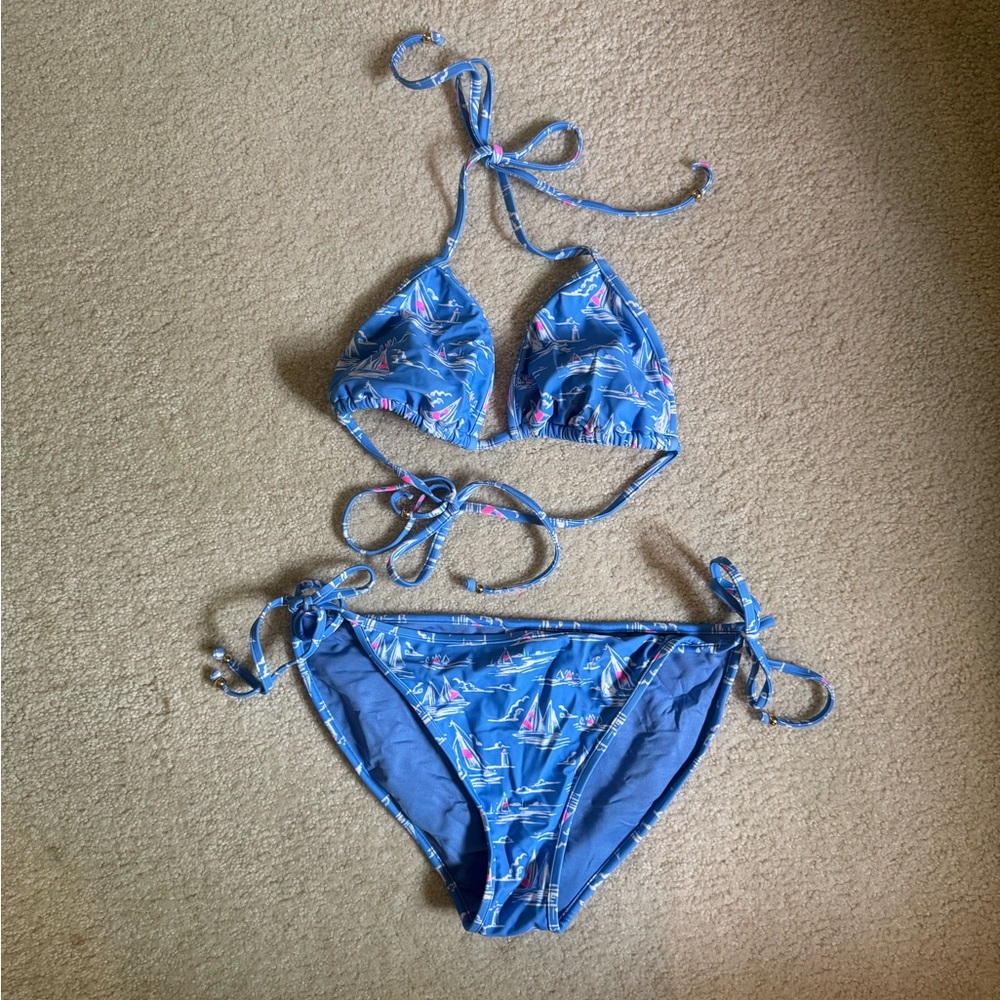 Vineyard Vines Blue Sailboat Triangle Bikini